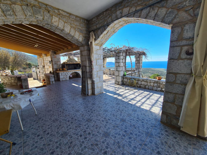 Hillside sea view house of natural stone in Mani - HaVAM677